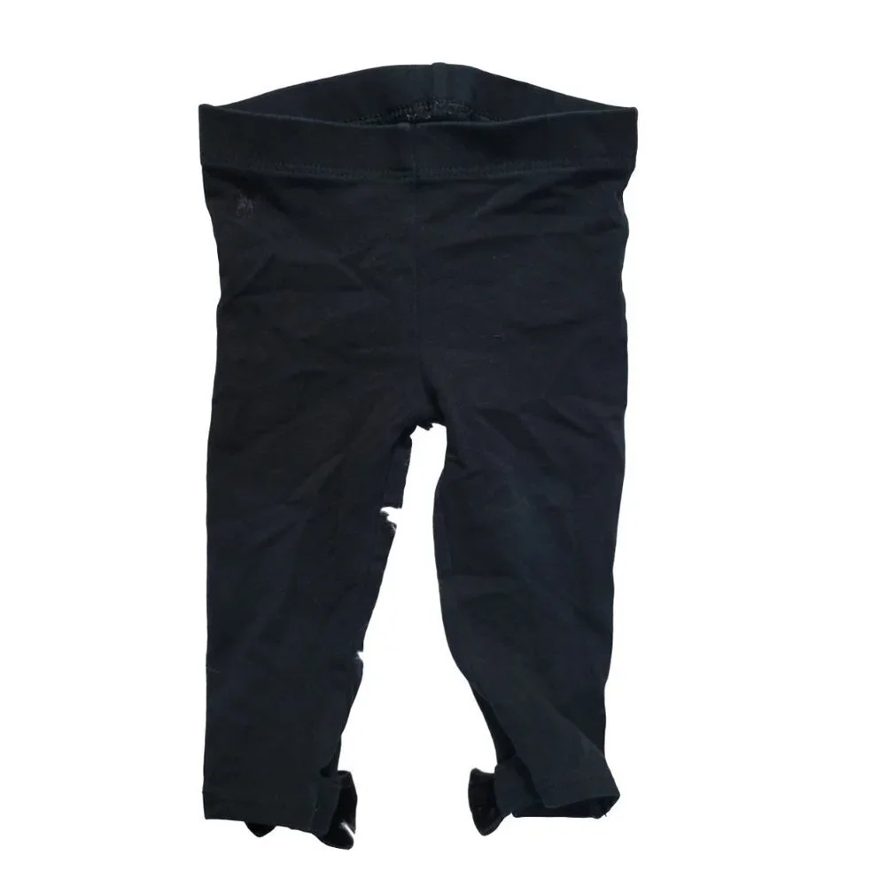 Ralph Lauren Black Leggings with Bow Accent - Size 9M